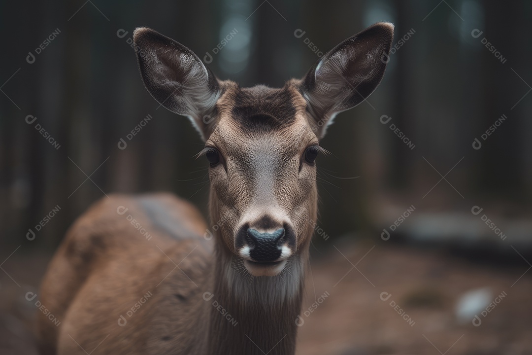 Veado olhando para a câmera gerado por IA
