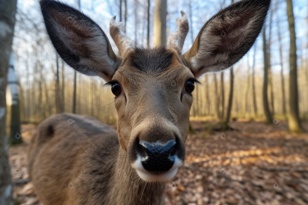 Veado olhando para a câmera gerado por IA