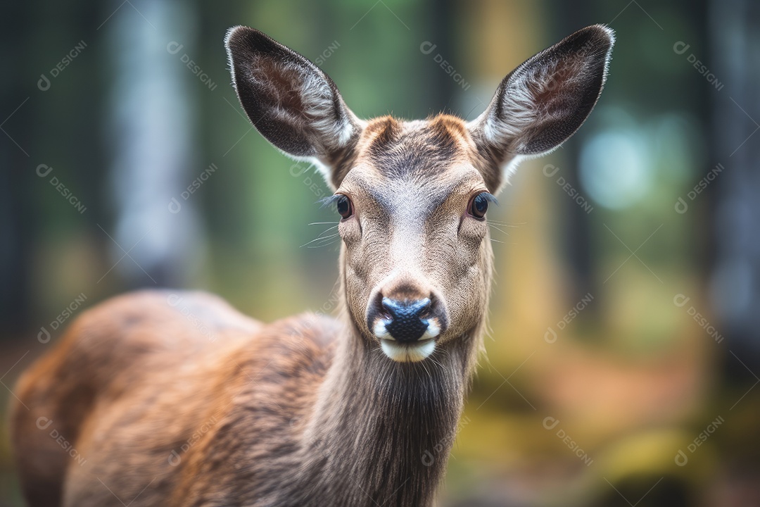 Veado olhando para a câmera gerado por IA