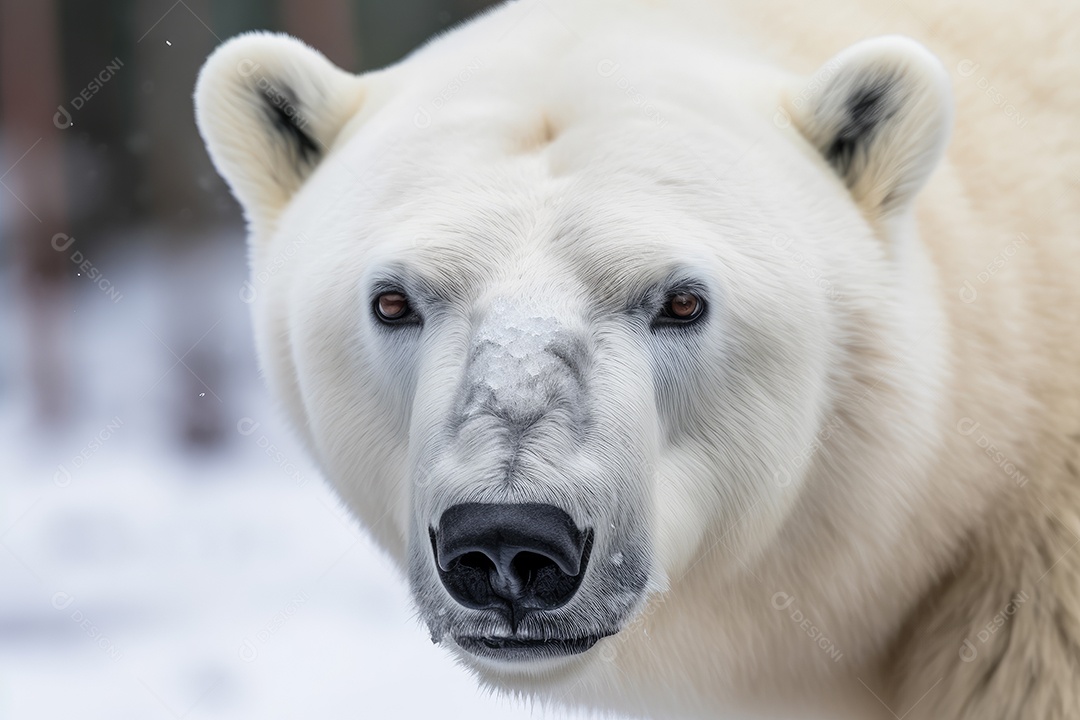 Urso polar olhando para a câmera fundo bonito gerado por IA