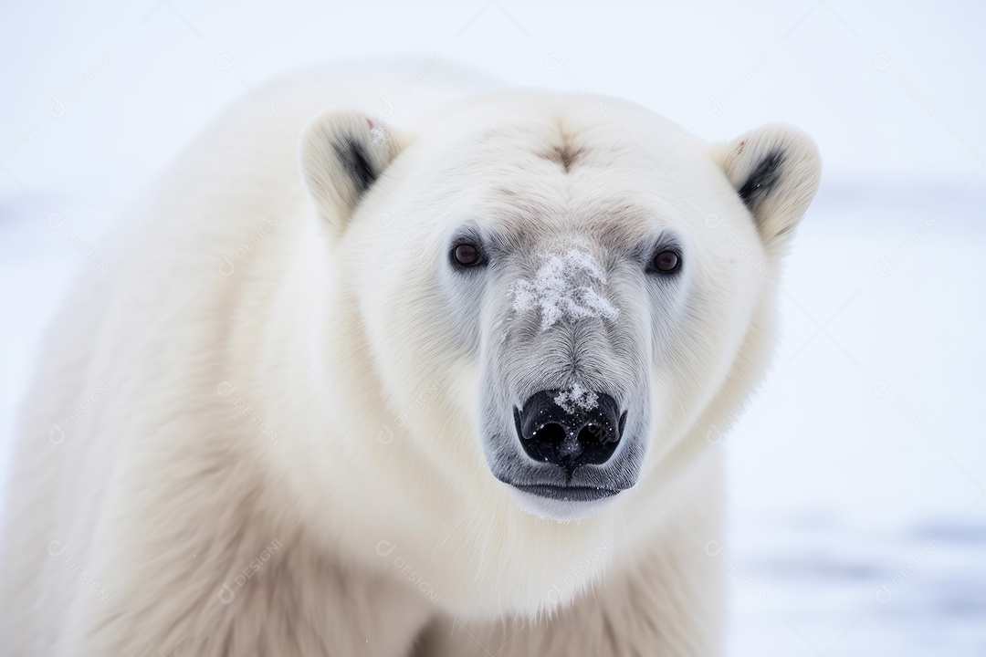 Urso polar olhando para a câmera fundo bonito gerado por IA