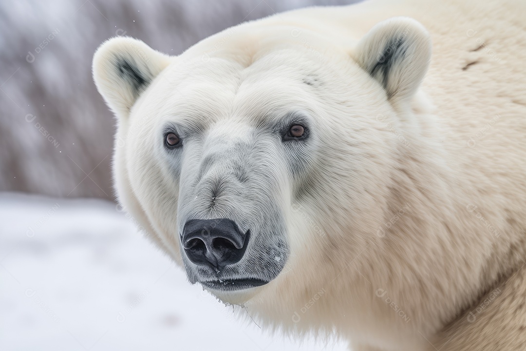 Urso polar olhando para a câmera fundo bonito gerado por IA