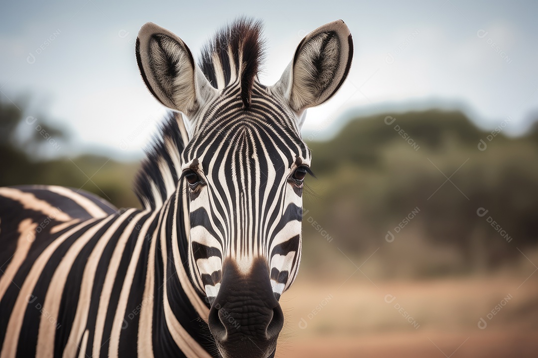 Zebra olhando para a câmera olhando para a câmera gerado por IA