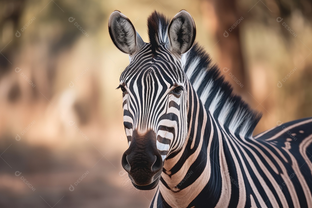 Zebra olhando para a câmera olhando para a câmera gerado por IA