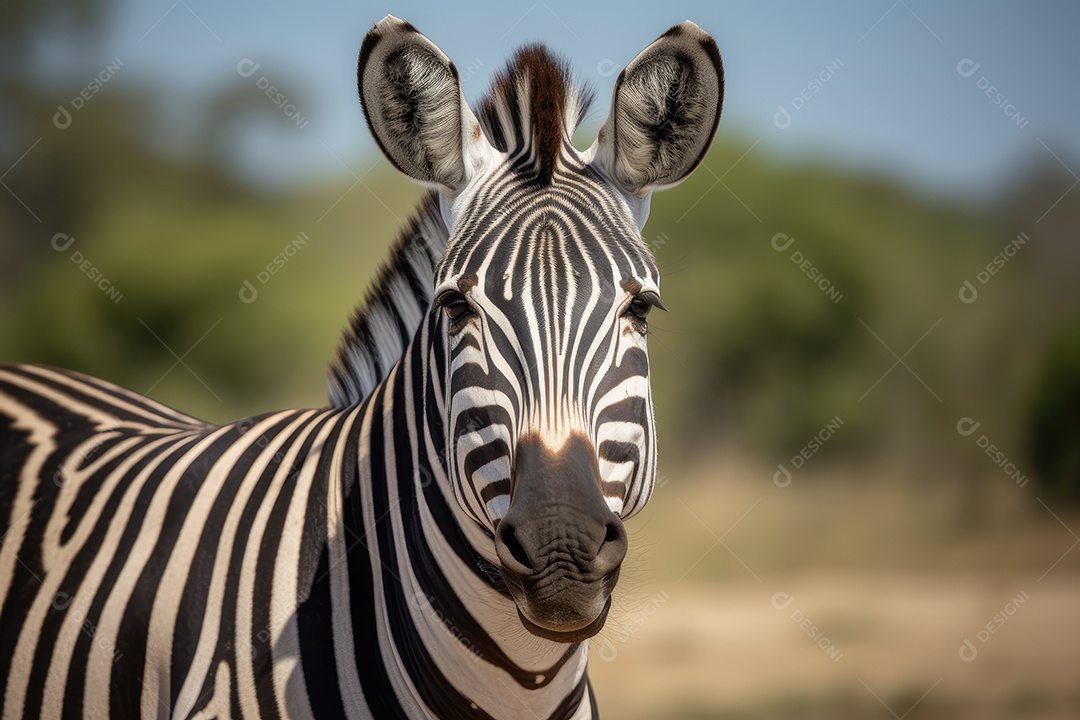 Zebra olhando para a câmera olhando para a câmera gerado por IA