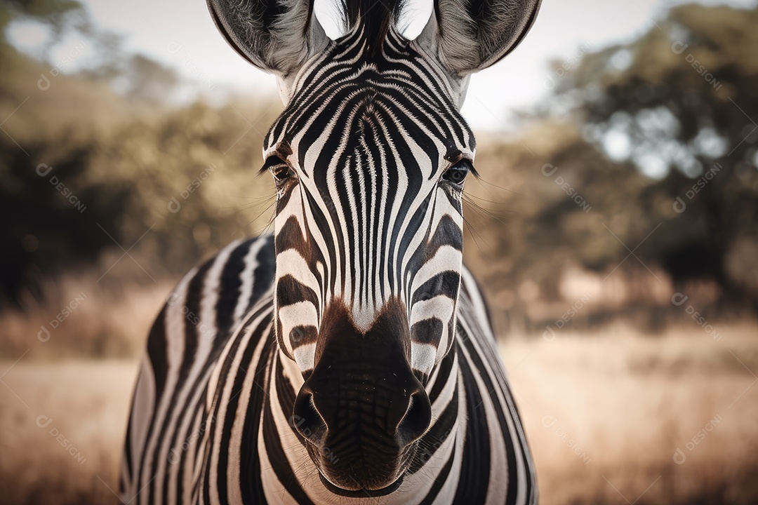 Zebra olhando para a câmera olhando para a câmera gerado por IA