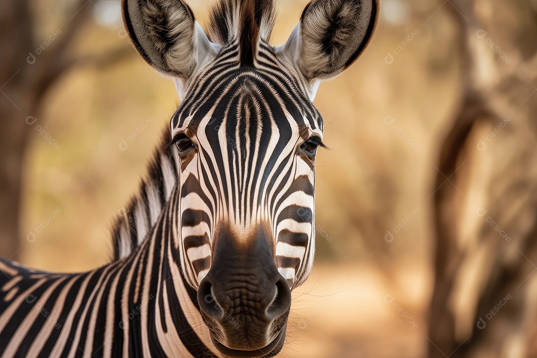 Zebra olhando para a câmera olhando para a câmera gerado por IA