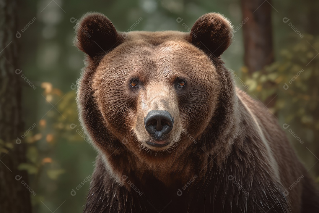 Urso olhando para a câmera fundo bonito gerado por IA