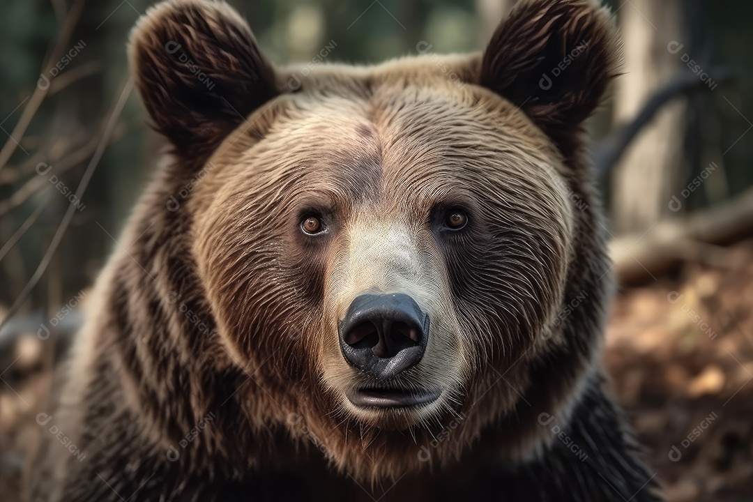 Urso olhando para a câmera fundo bonito gerado por IA