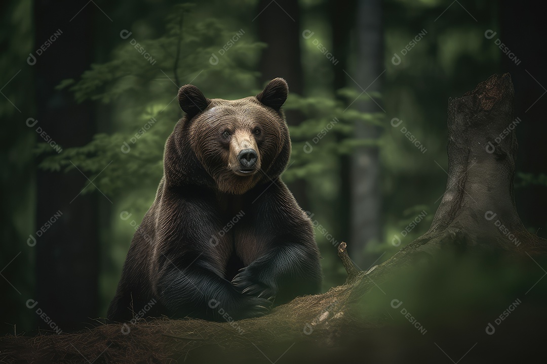 Urso olhando para a câmera fundo bonito gerado por IA