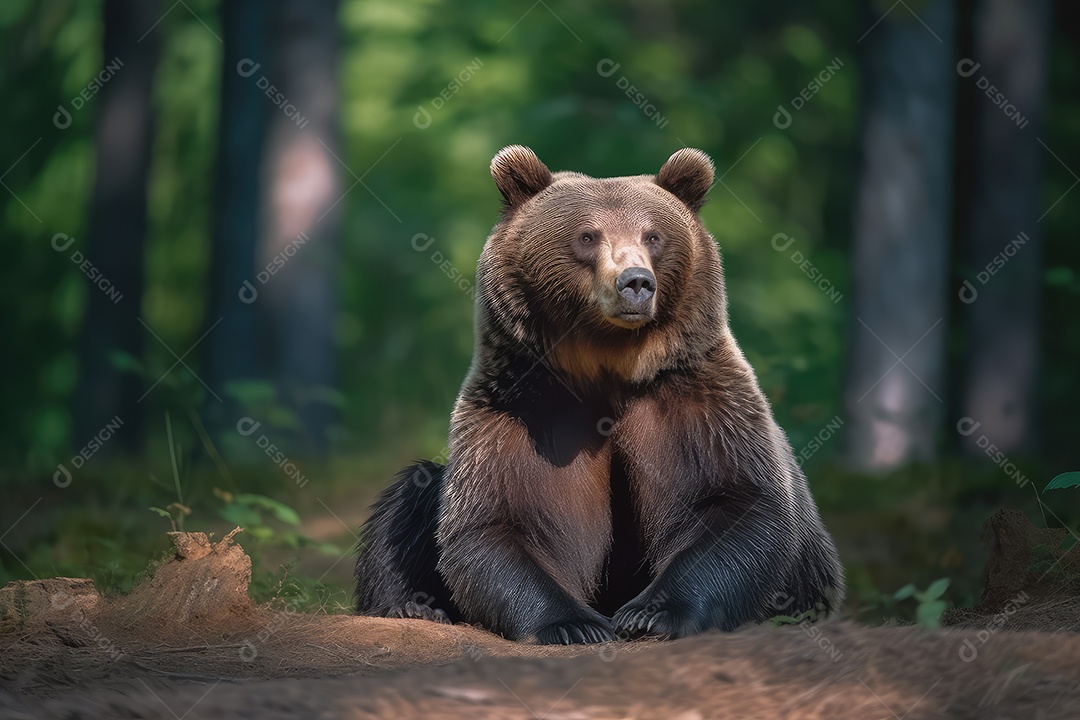 Urso olhando para a câmera fundo bonito gerado por IA