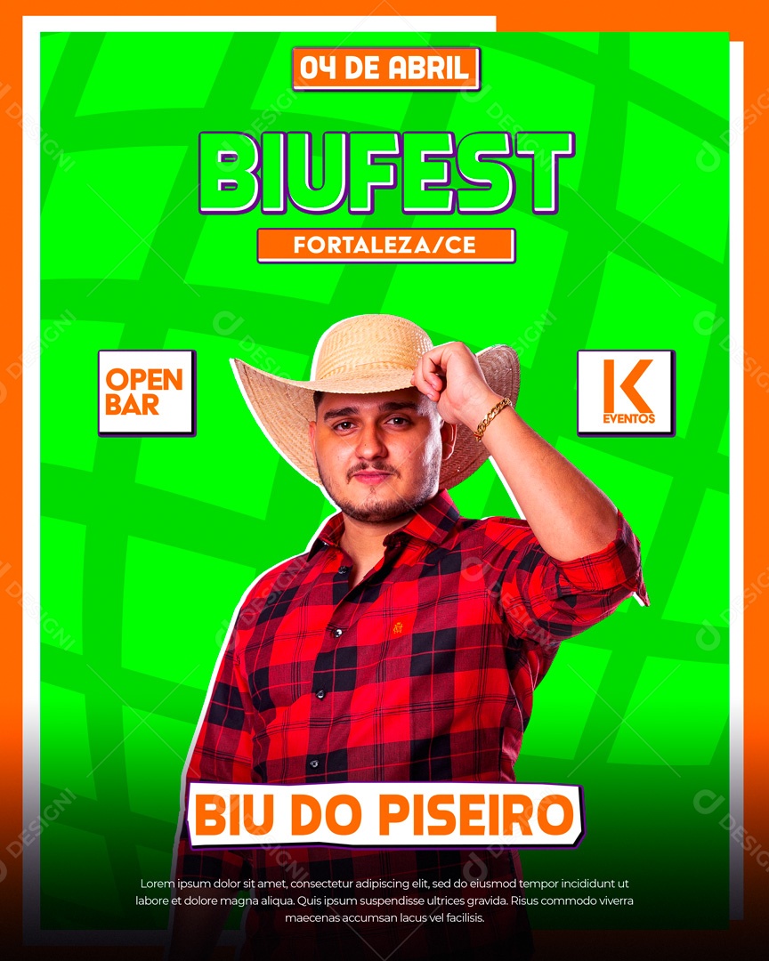 Social Media Flyer Biufest Biu Do Pizeiro PSD Editavel