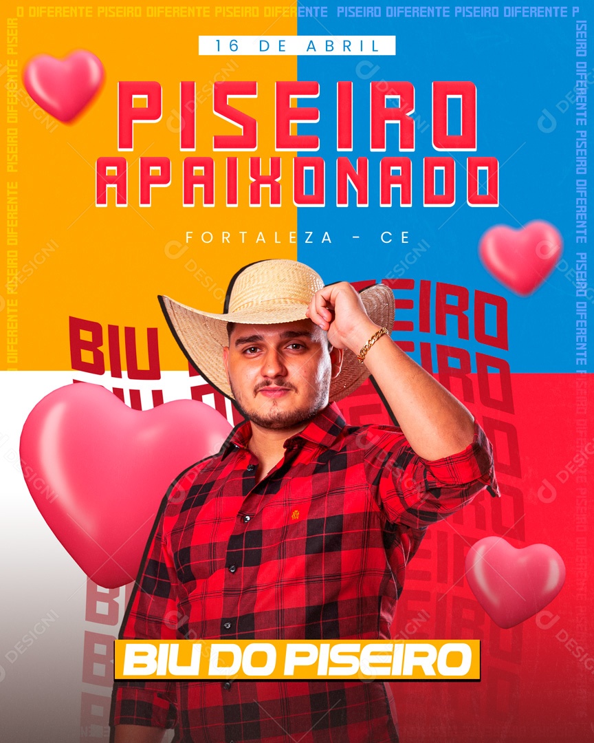 Social Media Flyer Pizeiro Apaixonado Biu Do Pizeiro  PSD Editavel
