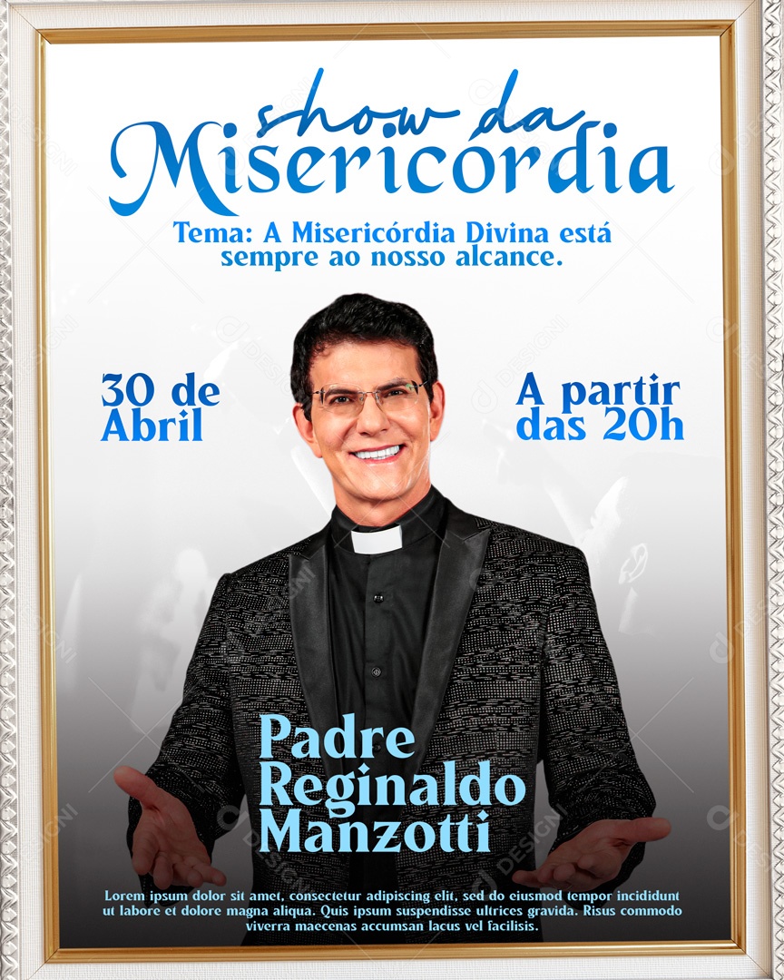 Social Media Show Da Misericórdia Padre Reginaldo Manzotti PSD Editavel
