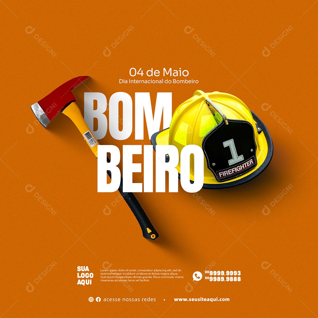 Dia Internacional Do Bombeiro 4 De Maio Social Media PSD Editável