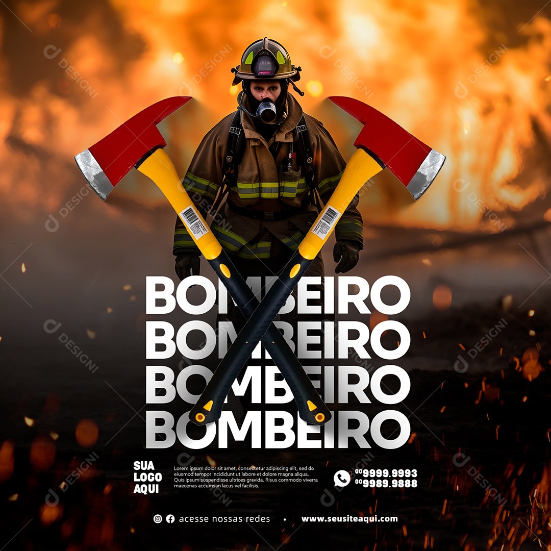 Dia Internacional Do Bombeiro 4 De Maio Social Media PSD Editável