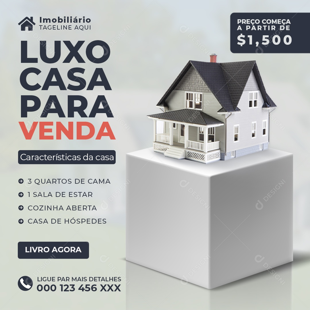Luxo Casa Para Venda Social Media PSD Editável