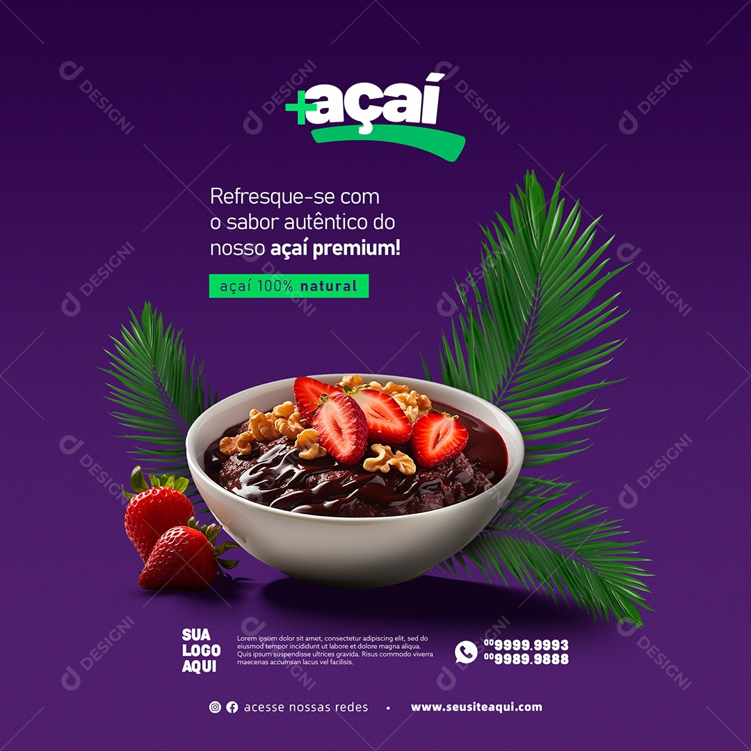Açaí Açaiteria Social Media PSD Editável