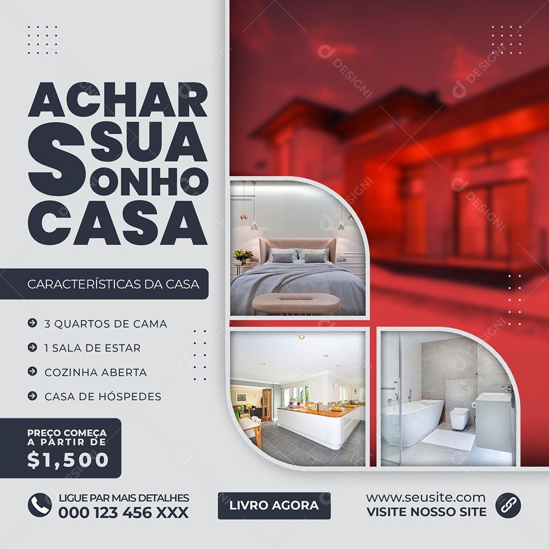 Achar a Sua Casa Dos Sonhos Social Media PSD Editável