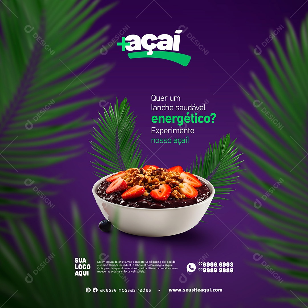 Açaí Açaiteria Social Media PSD Editável