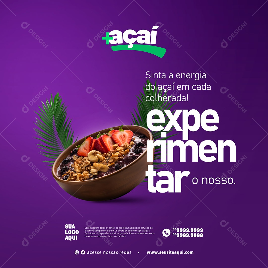 Açaí Açaiteria Social Media PSD Editável