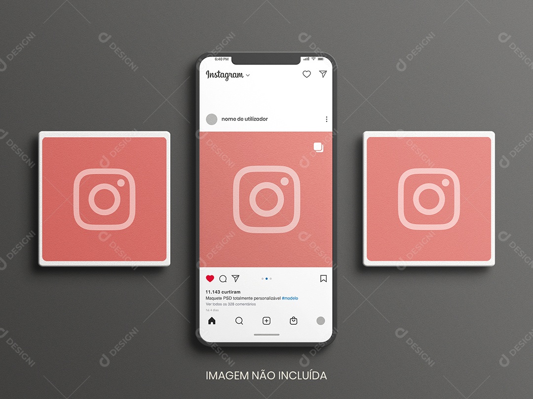 Mockup Celular no Instagram PSD Editável