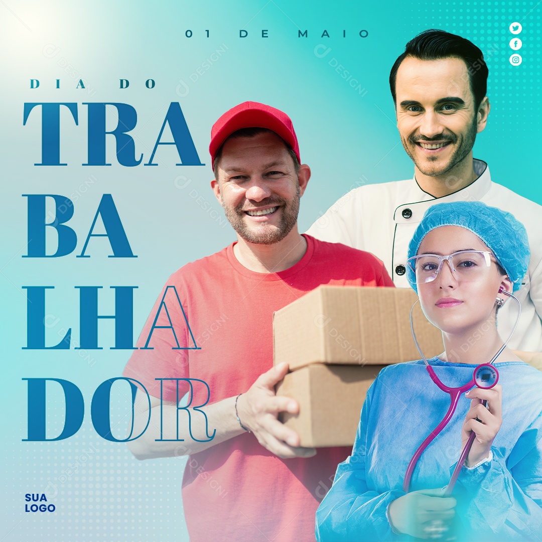 Dia do Trabalhador 1 de Maio Social Media PSD Editável