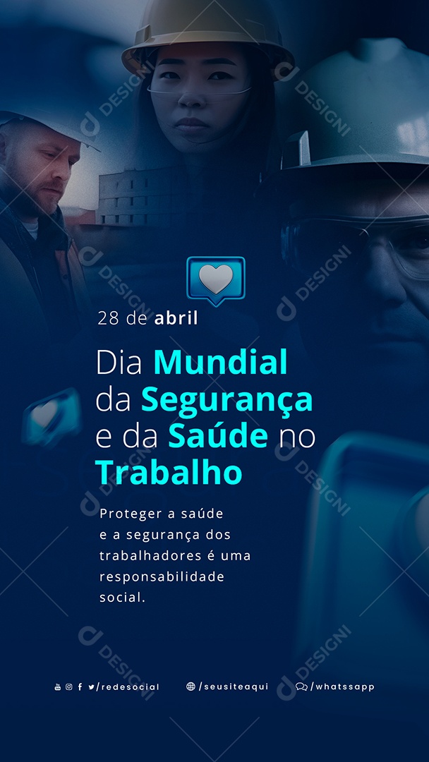 Story Proteger A Segurança e Saúde Dos Trabalhadores Dia Mundial Da Segurança E Saúde No Trabalho Social Media PSD Editável