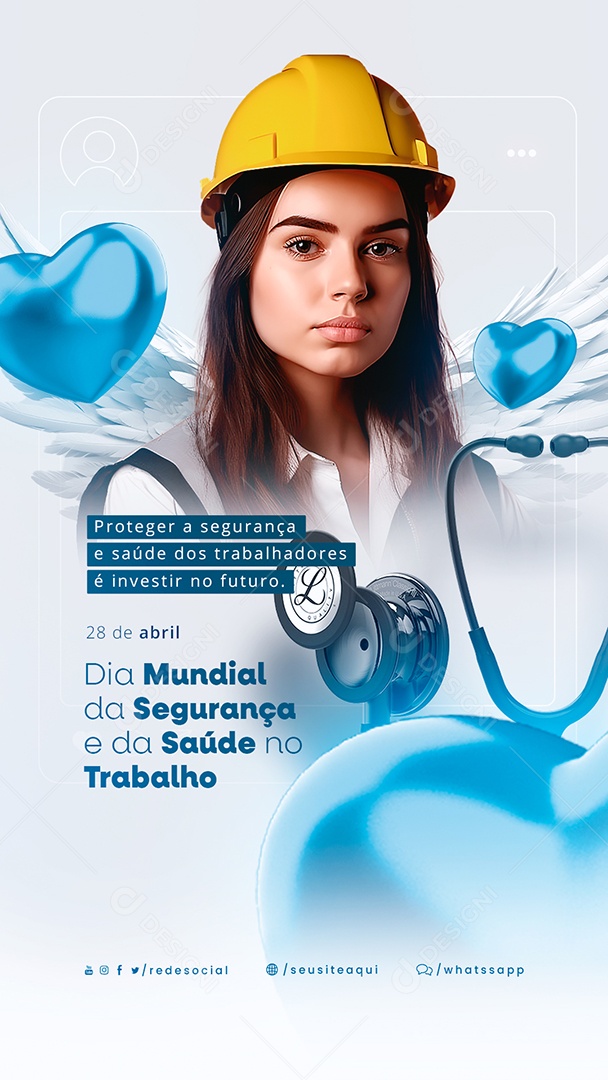 Story: Protect Workers' Safety and Health | World Day for Safety and Health at Work | Editable PSD | Media
