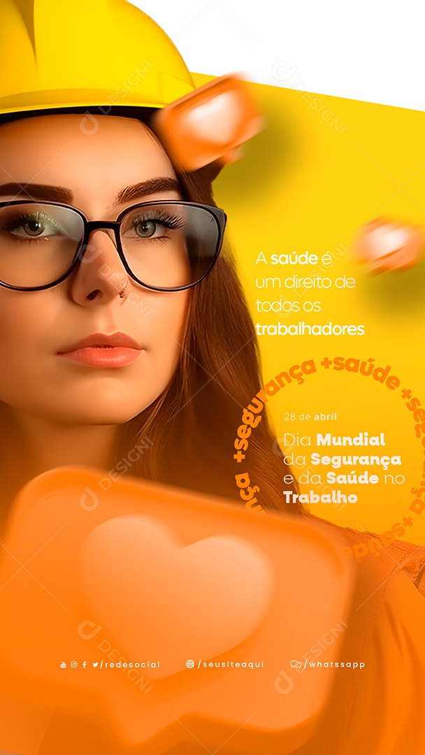 Story A Saúde é Um Direito De Todos Os Trabalhadores Dia Mundial Da Segurança E Saúde No Trabalho Social Media PSD Editável