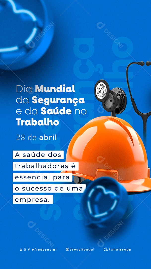 Story A Saúde Dos Trabalhadores é Essencial Para O Sucesso Dia Mundial Da Segurança E Saúde No Trabalho Social Media PSD Editável