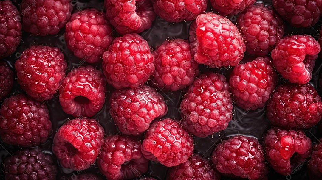 Ilustração deliciosas framboesas