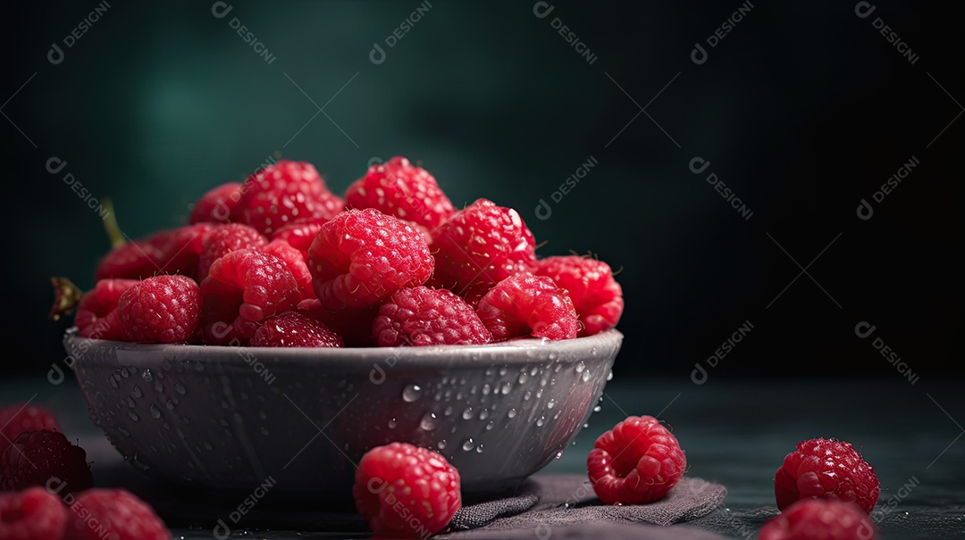 Ilustração deliciosas framboesas