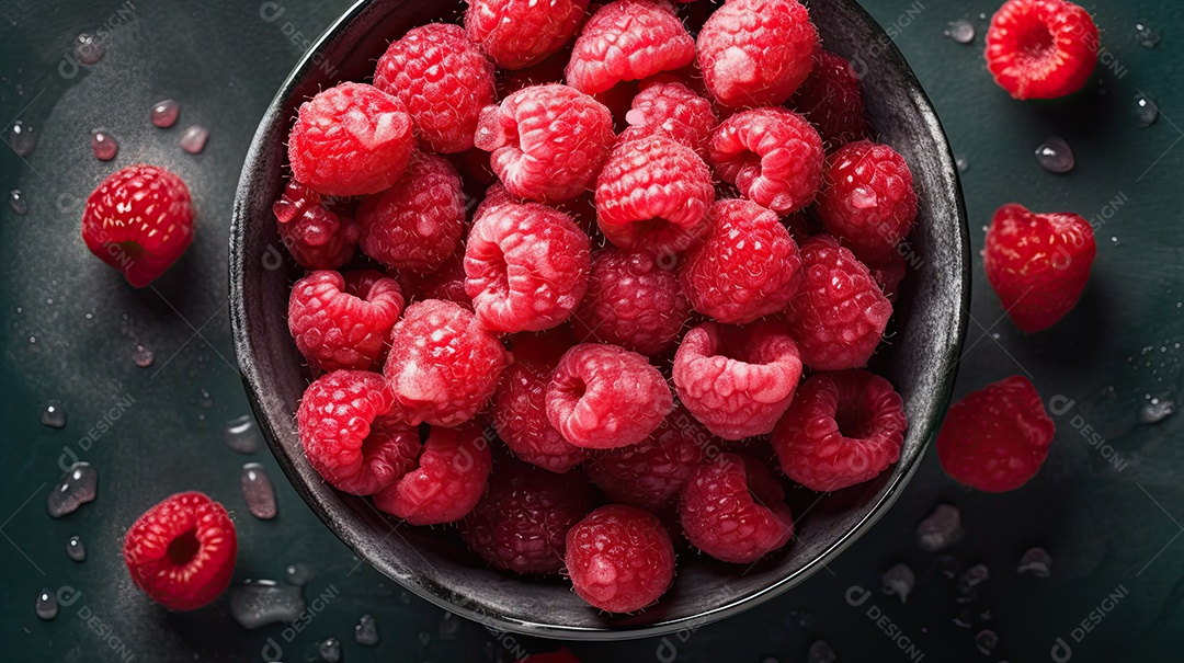 Ilustração deliciosas framboesas