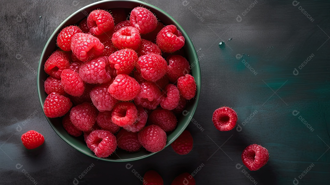 Ilustração deliciosas framboesas