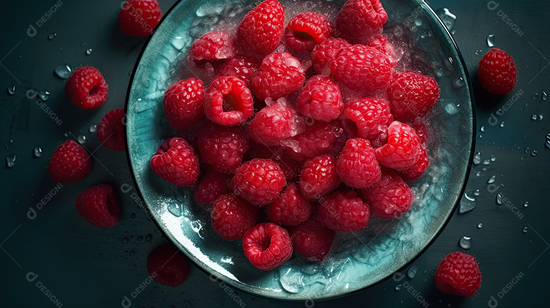 Ilustração deliciosas framboesas