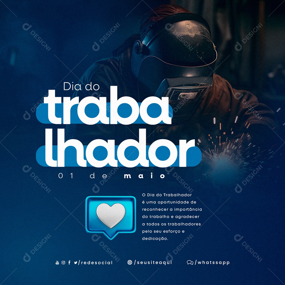 O Dia Do Trabalhador é Uma Oportunidade De Reconhecer A Importância Do Trabalho Social Media PSD Editável