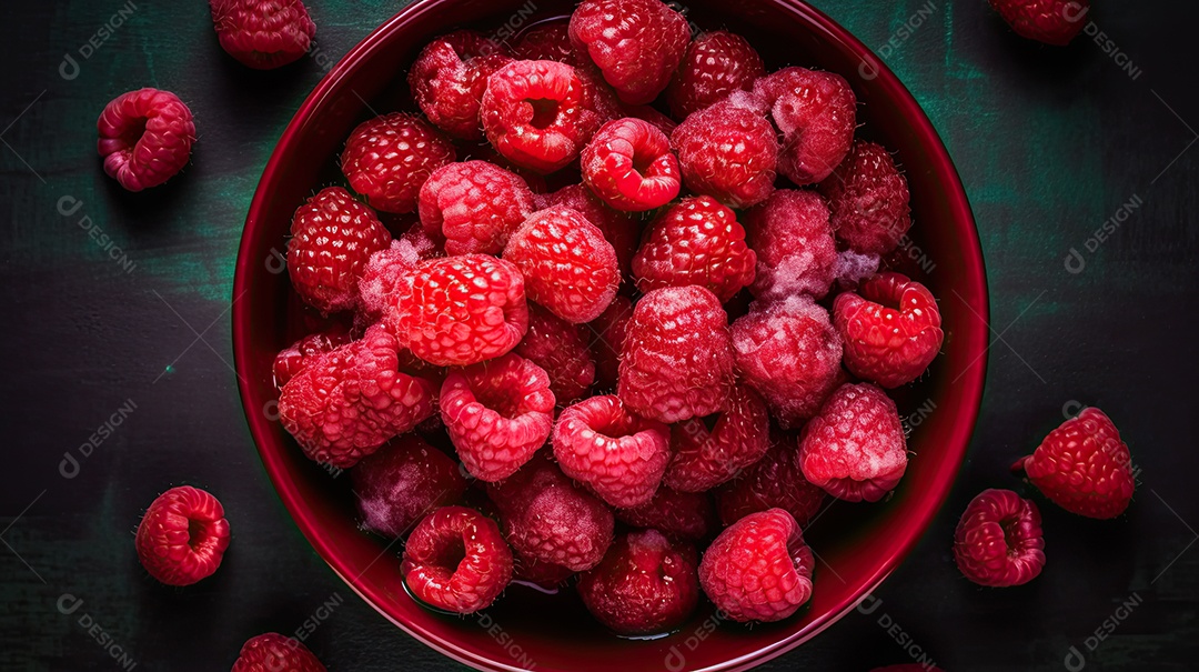 Ilustração deliciosas framboesas