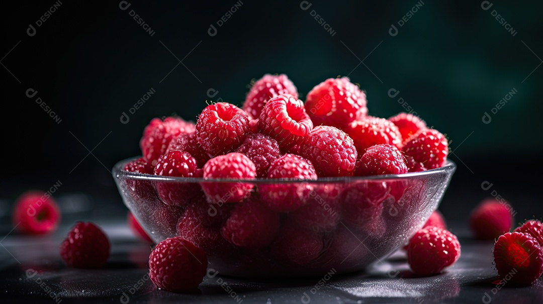 Ilustração deliciosas framboesas