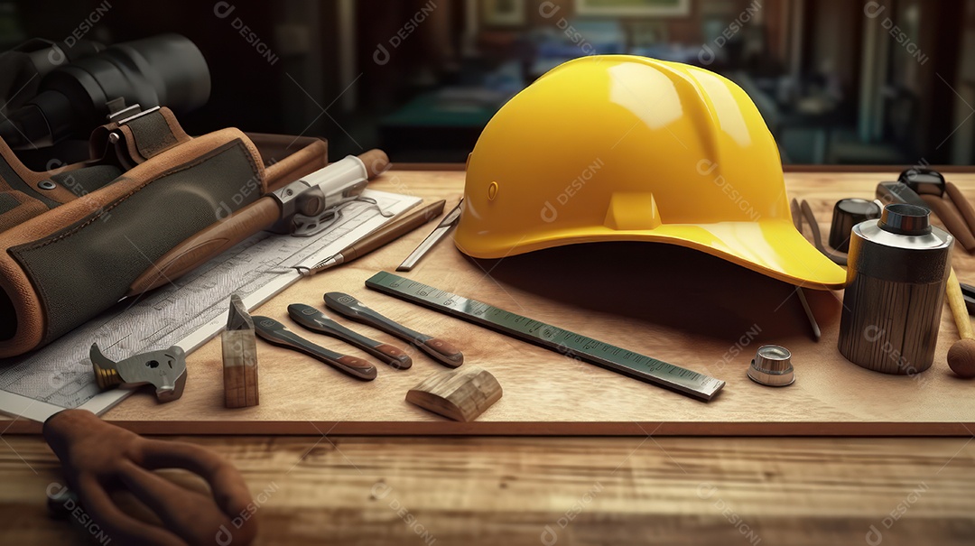 Pessoa visitante sobre uma obra.