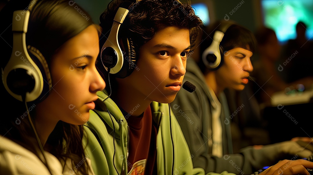 Jovem jogador sentado em uma mesa jogando videogame.