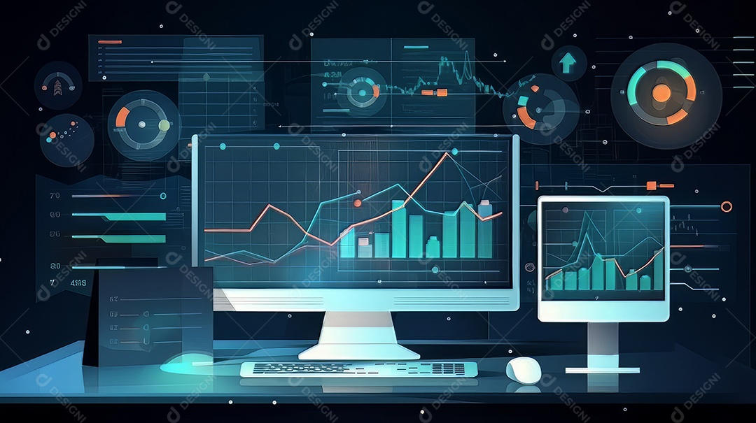 Trabalhando com o computador em análise de negócios trabalhando com análise de negócios e sistemas de gerenciamento de dados no computador gerenciamento de documentos on-line e métricas relacionadas ao banco de dados.