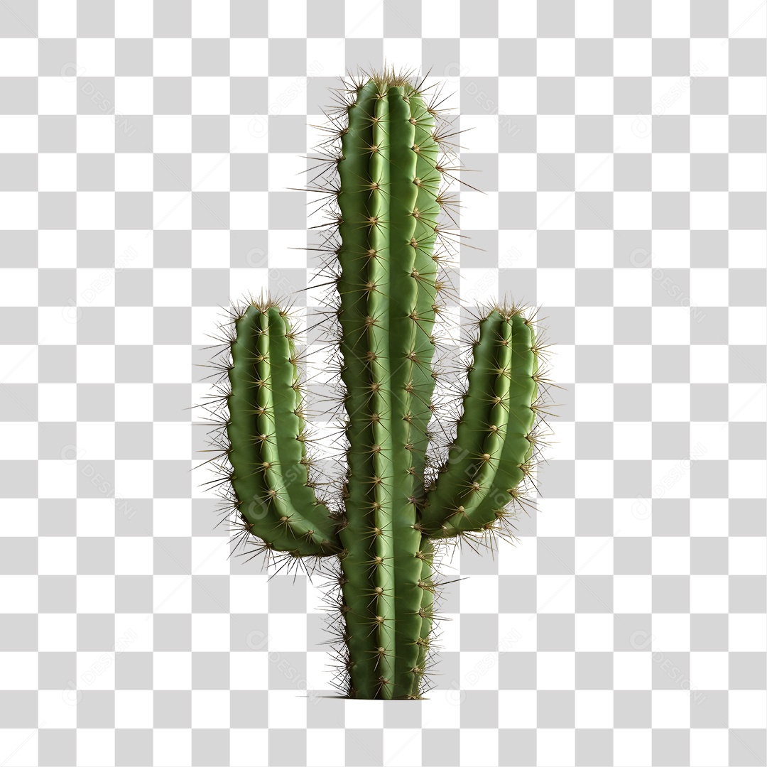 Elemento 3D Cacto Verde De São João Para Composição PNG Transparente