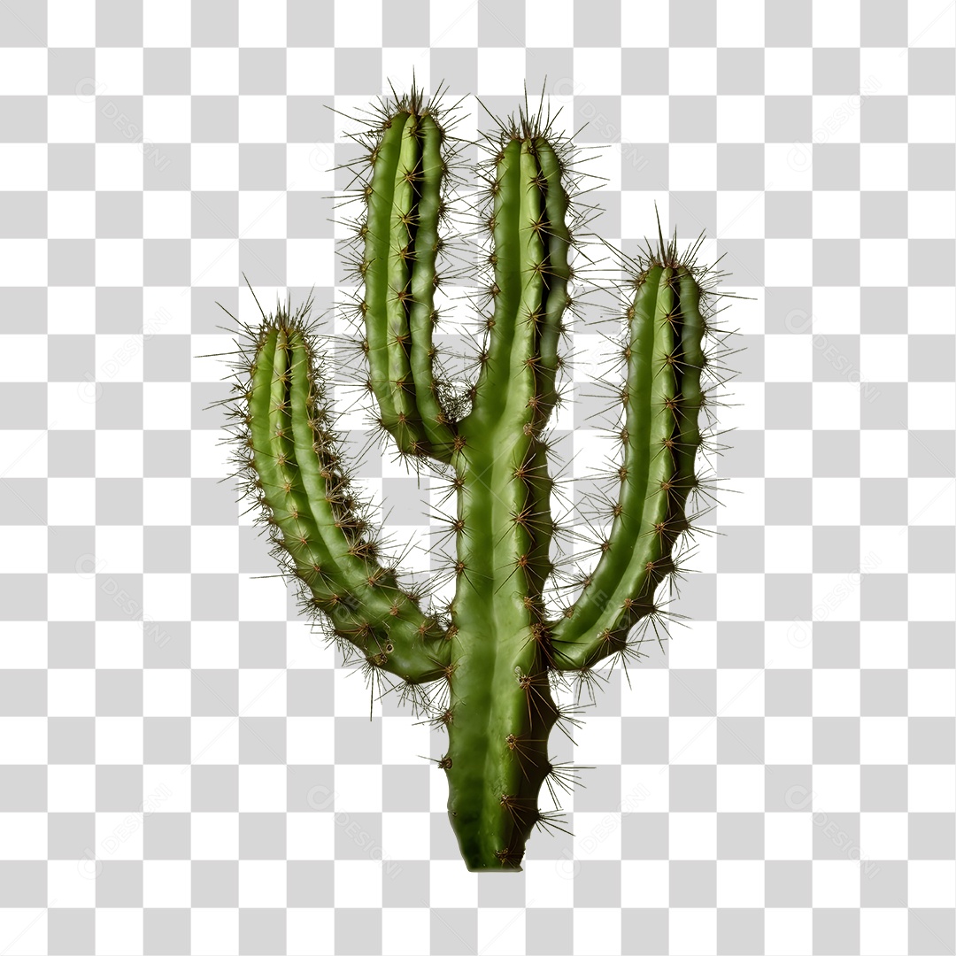 Elemento 3D Cacto Verde De São João Para Composição PNG Transparente