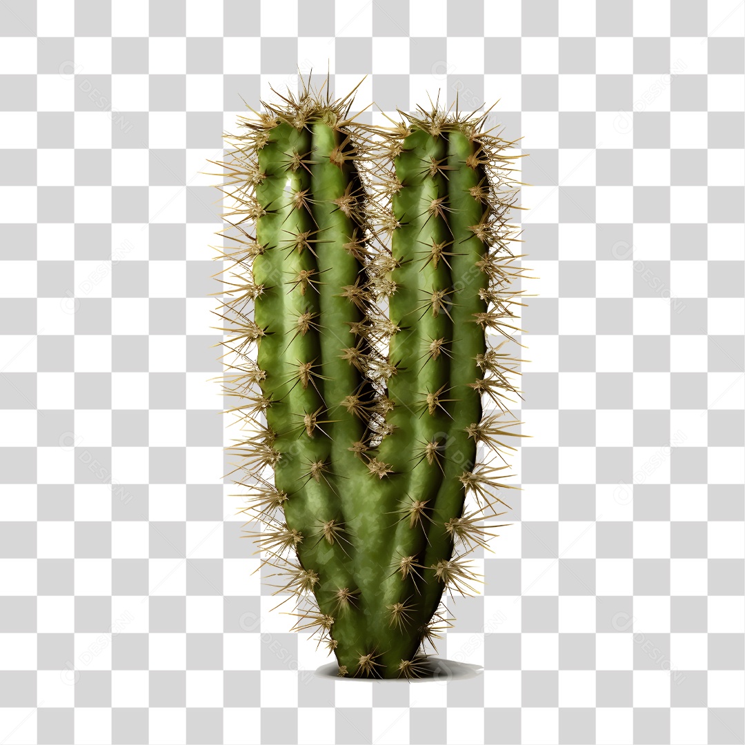 Elemento 3D Cacto Verde De São João Para Composição PNG Transparente