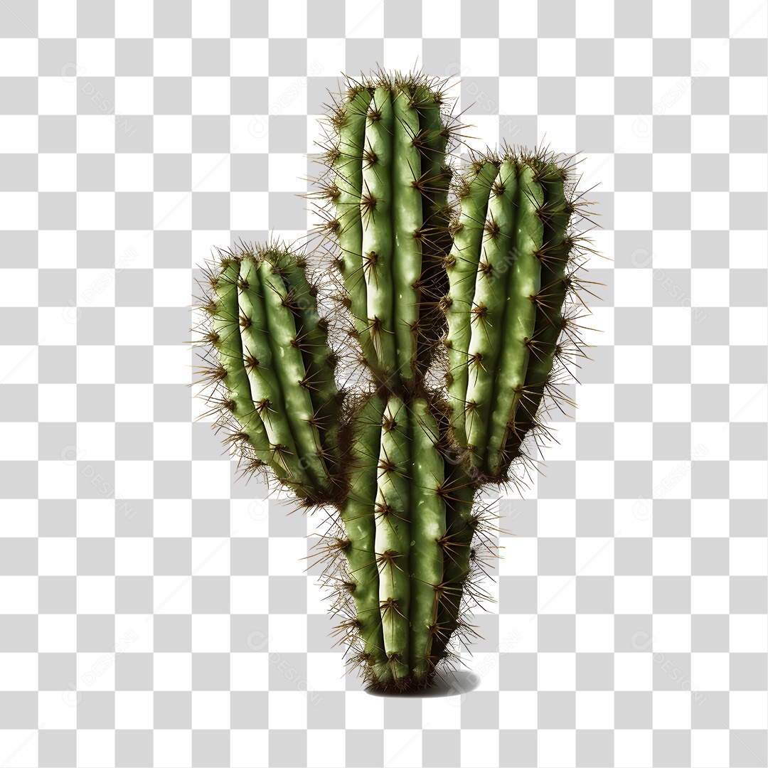 Elemento 3D Cacto Verde De São João Para Composição PNG Transparente