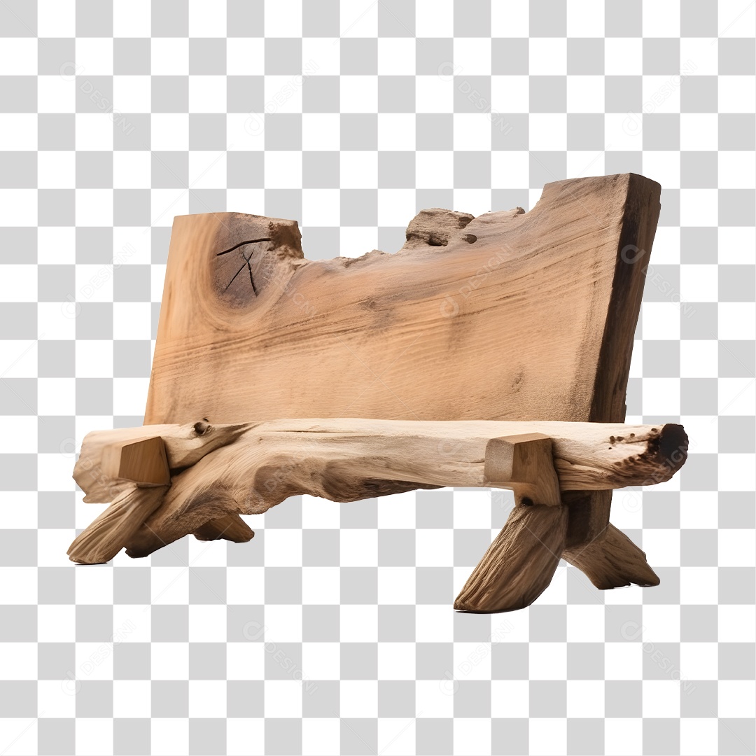 Elemento 3D Banco De Madeira De São João Para Composição PNG Transparente