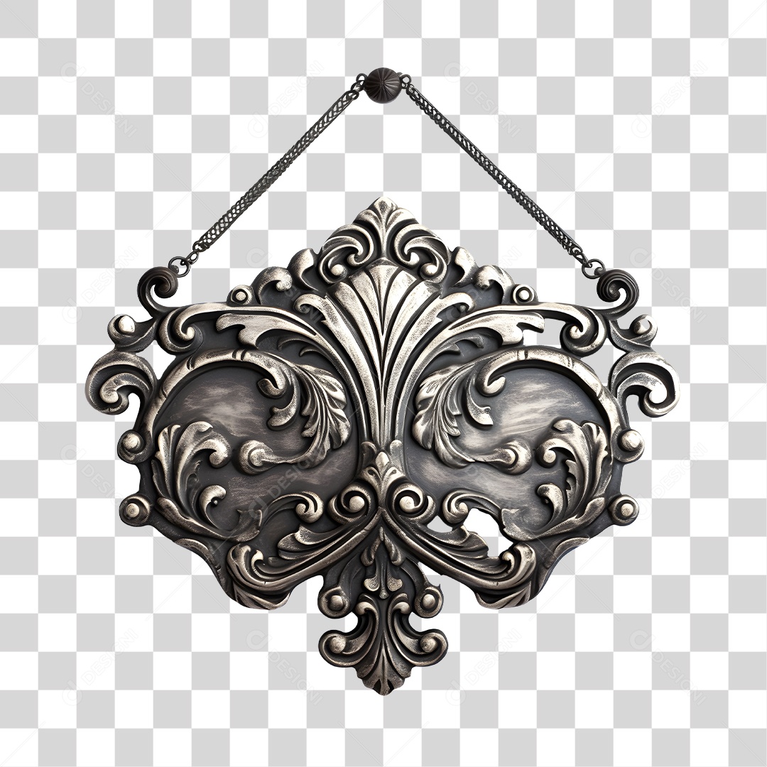 Elemento 3D Broxe De Metal Para Composição PNG Transparente