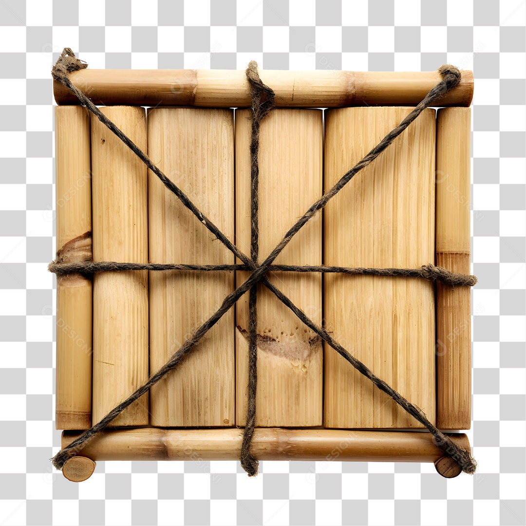 Elemento 3D De Madeira Quadrado Para Composição PNG Transparente