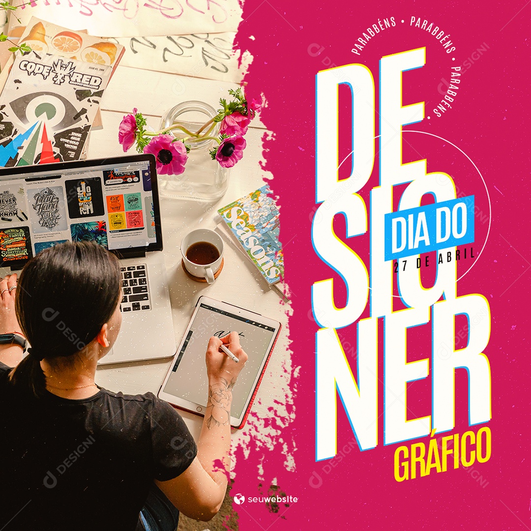 Social Media Dia Do Designer Gráfico 27 De Abril PSD Editavel